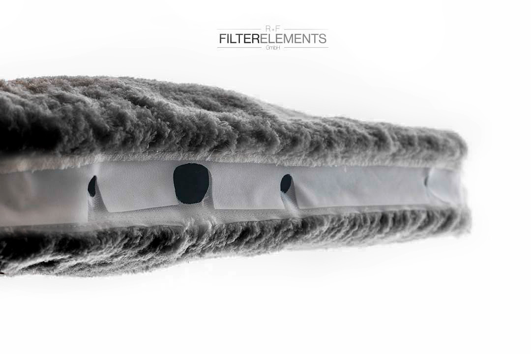 R+F Filterelements GmbH_microfiber pilefiltercloth_waste water_treatment plant_dark grey_2 RF-2080-GE486 replacement for FLT486_R+F Filter Elements GmbH_alternative